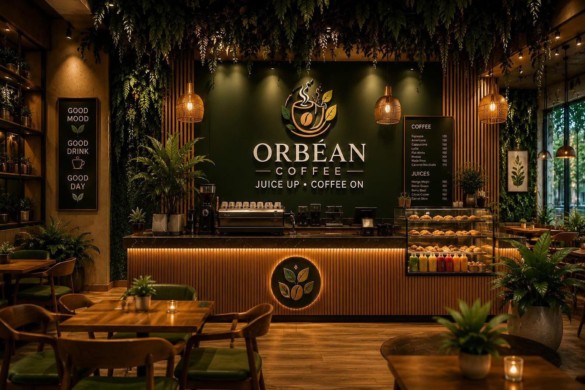The brew bar, in the open